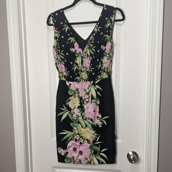 Black French Connection Dress with Floral Pattern - Picture 3 of 5